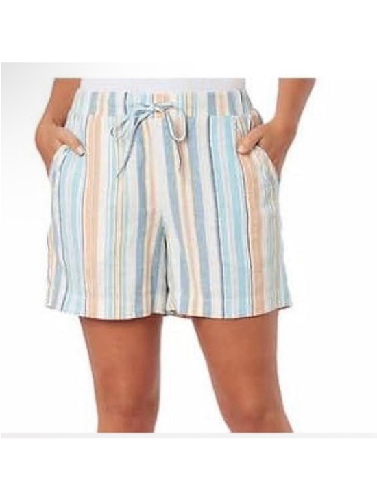 Briggs New York Pants - NWT BRIGGS linen short size S striped